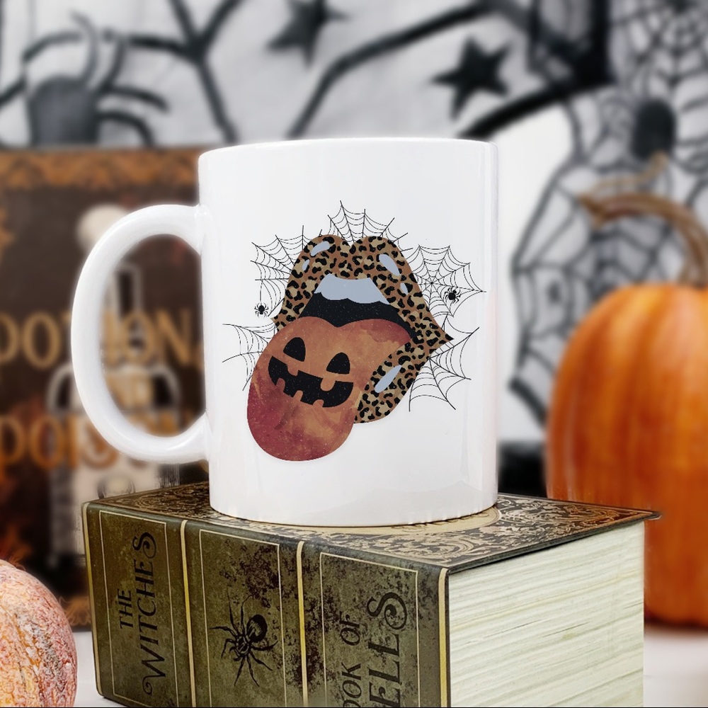 Halloween Leopard Print Lips 11 oz Mug